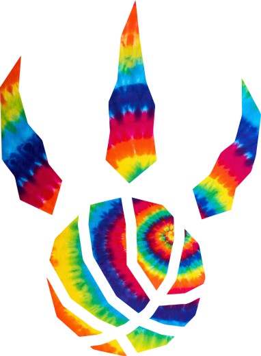 Toronto Raptors rainbow spiral tie-dye logo iron on paper